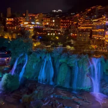 Dinner with a view of Furong City, China.