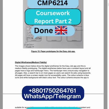 Student Work (Report) | CMP6214 Part 2 LearnAnywhere UX Design | Birmingham City University