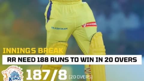 CSK gave target of 188 runs to RR in the 62nd IPL-25 in Delhi.
