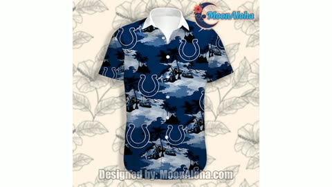 Indianapolis Colts Summer Island Blue Vintage Aloha Hawaiian Shirt