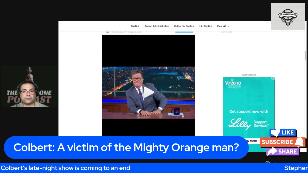 The Backbone Podcast 45 Colbert axed by CBS Another Orange victim