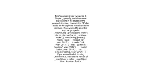 How can I group an array of objects by key