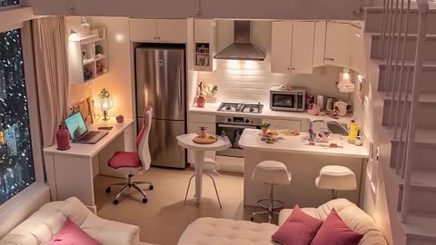 Cozy pink loft apartment