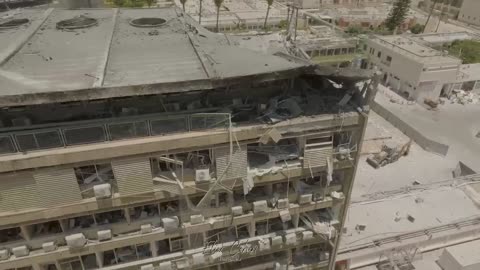New drone footage shows the scenes of the Iranian ballistic missile impacts