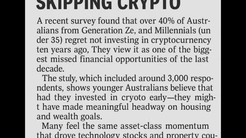40% of Young Australians Regret Skipping Crypto