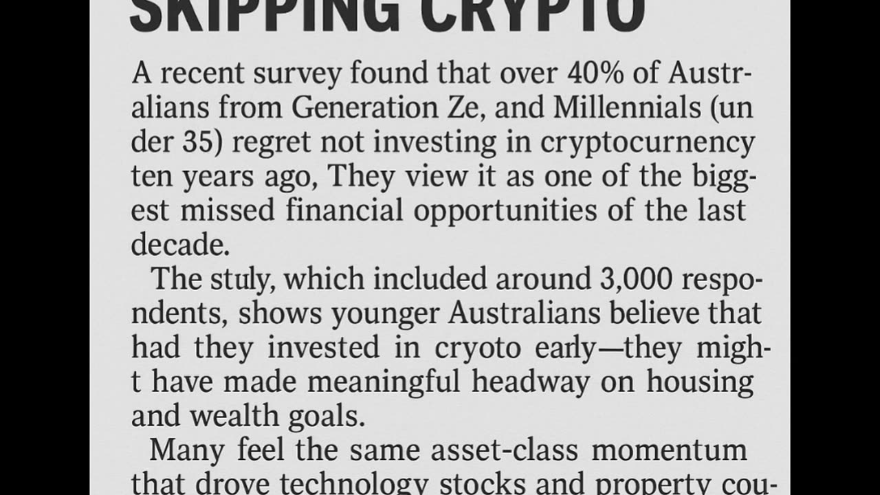 40% of Young Australians Regret Skipping Crypto