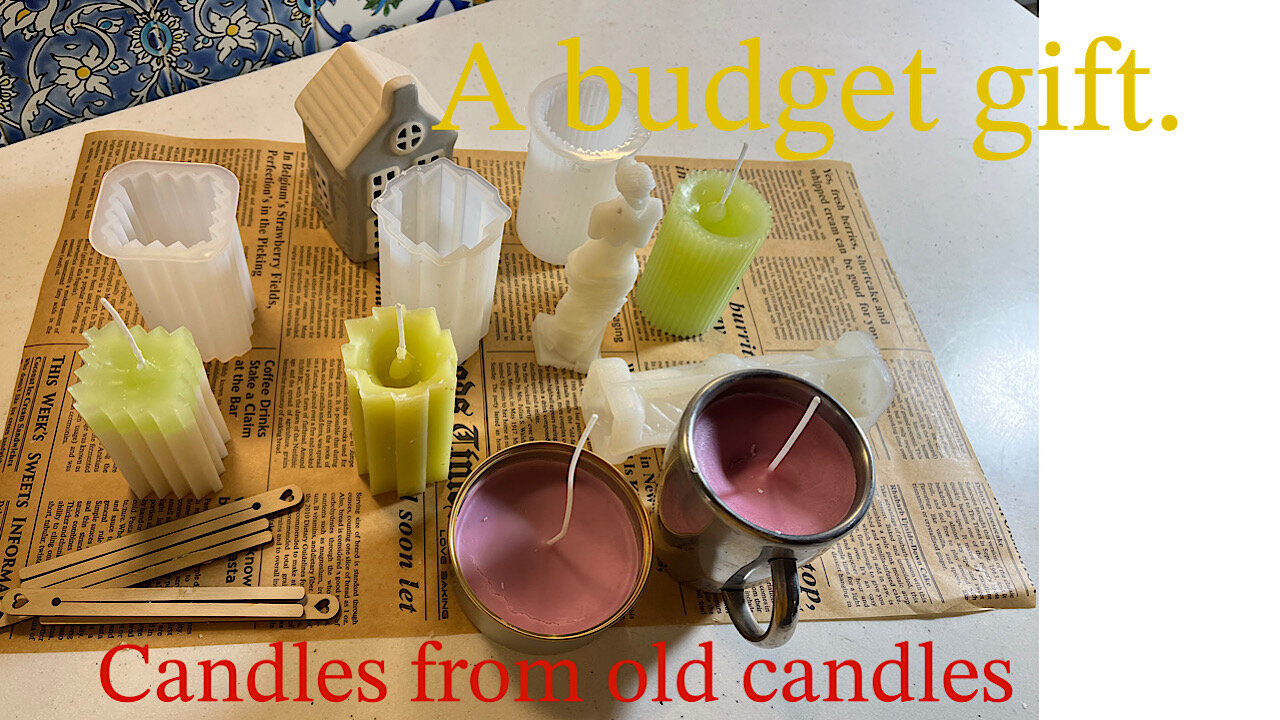 Candles made from old candles. Budget-friendly gifts.
