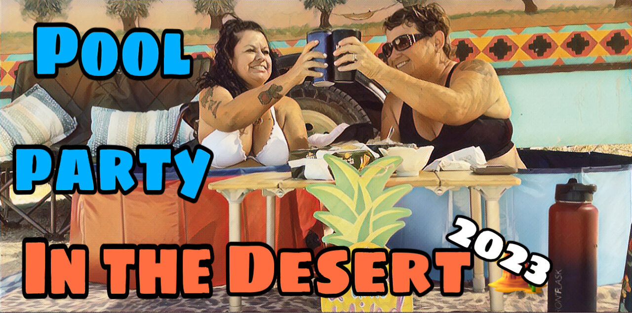 Girl pool party at the desert -2024