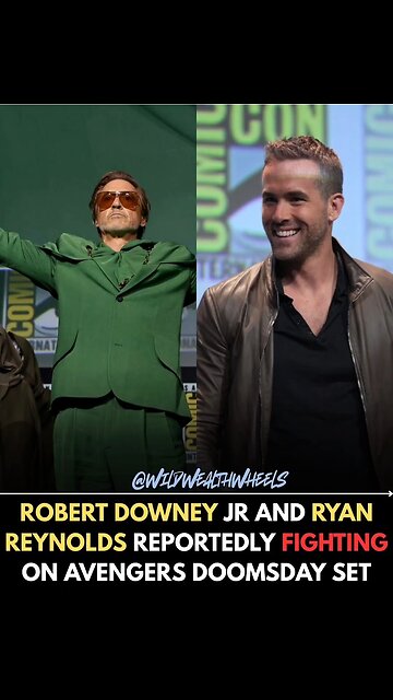 Robert Downey Jr & Ryan Reynolds fighting on set