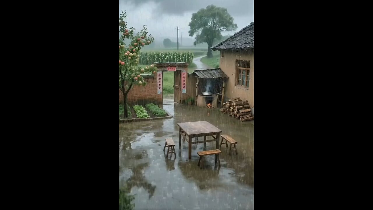 heavy rainfall at village ☔🌧️⛈️