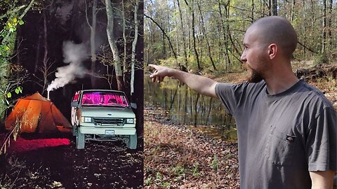 Van Life By The River Cooking In Wood Stove Tent