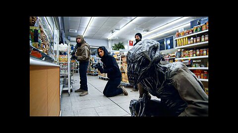 Criminals Trying to Rob a Supermarket Unaware it is an Alien Breeding Ground