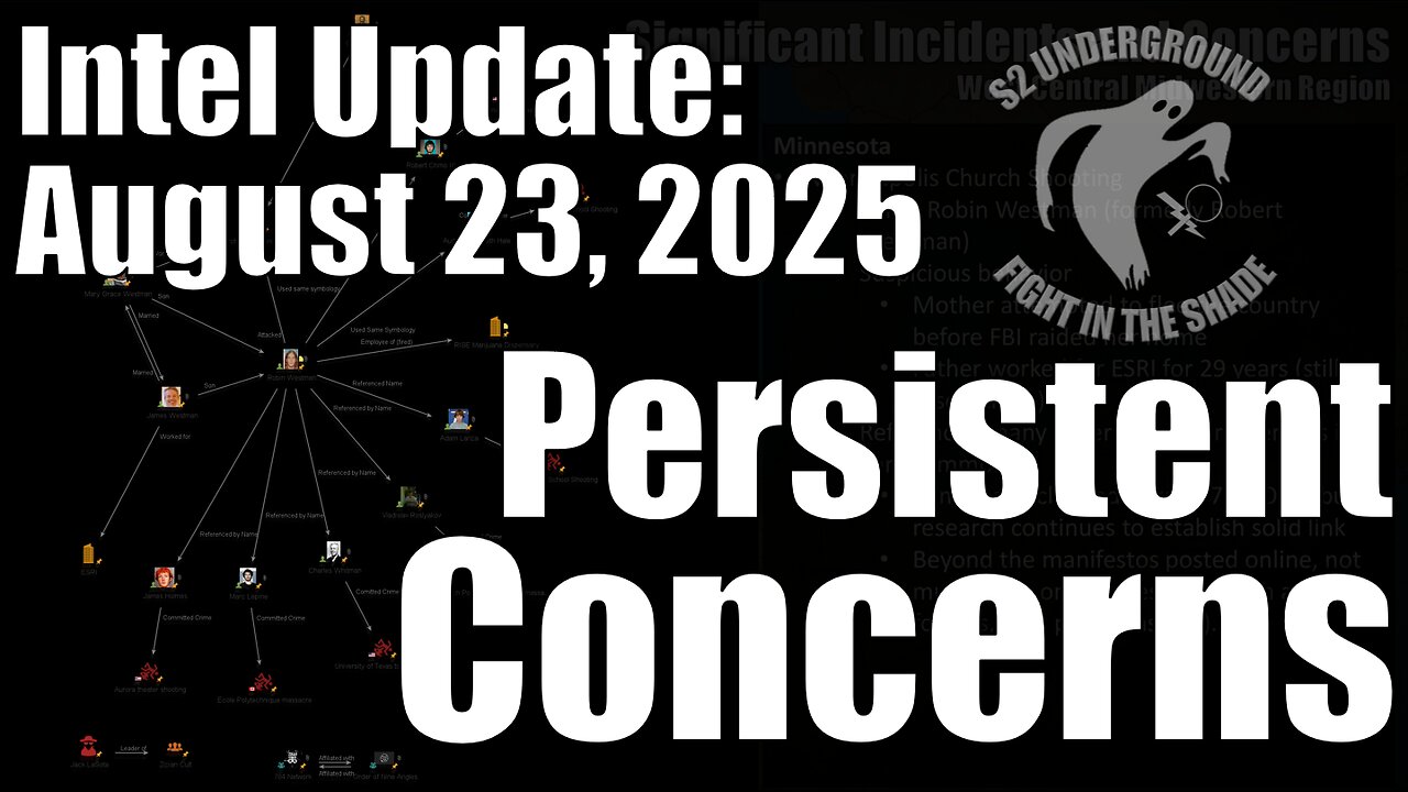 Intel Update - August 30 - Persistent Concerns