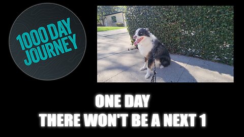 1000 Day Journey 0936 One Day There Won't Be a Next One