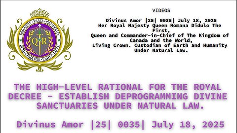THE HIGH-LEVEL RATIONAL FOR THE ROYAL DECREE - ESTABLISH DEPROGRAMMING DIVINE SANCTUARIES
