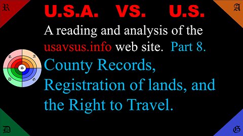 🔵🟠USA vs. US #8 | The Right to Travel, The Public Record and your Land Title