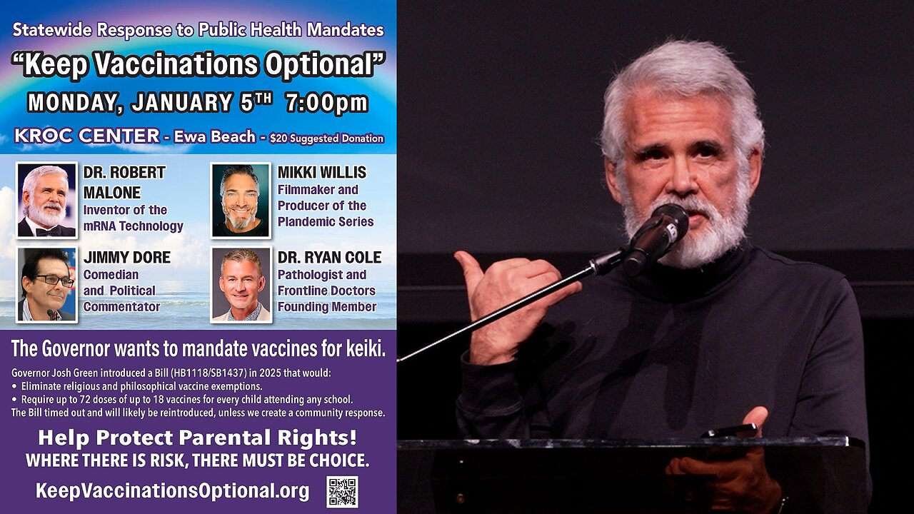 Dr. Robert Malone: Keep Vaccinations Optional | Oahu, Hawaii | 1/5/2026
