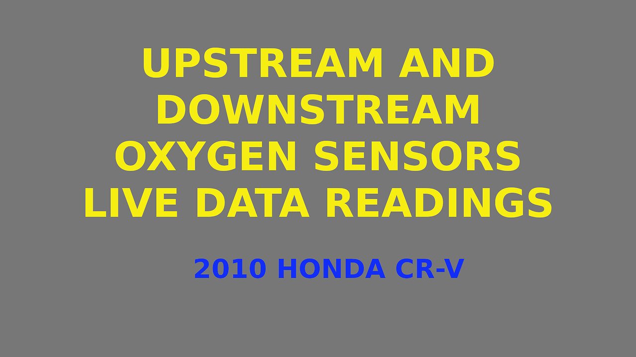 Upstream and downstream Oxygen sensors readings.