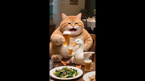 "Cat Saves Duck – But Dinner Plans Change Everything"
