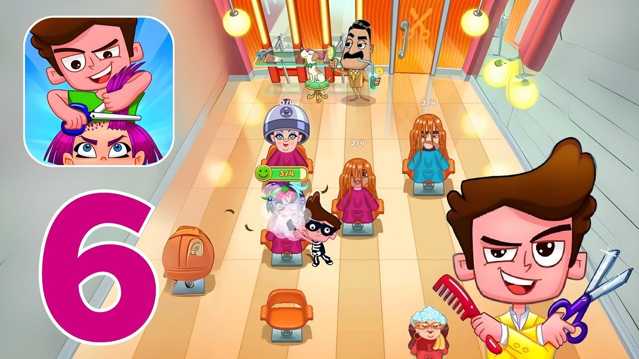 Cheating Tom 4 - Hair Stylist Wannabe - Gameplay Walkthrough Part 6 - Level 51-60 (iOS, Android)