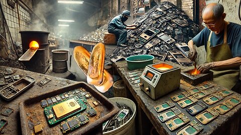 The Complete Procedure to Extract GOLD from Scraped Mobile Phones | Recycling Scrap Phones for Gold