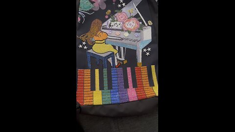 Colorful backpack with rhinestones
