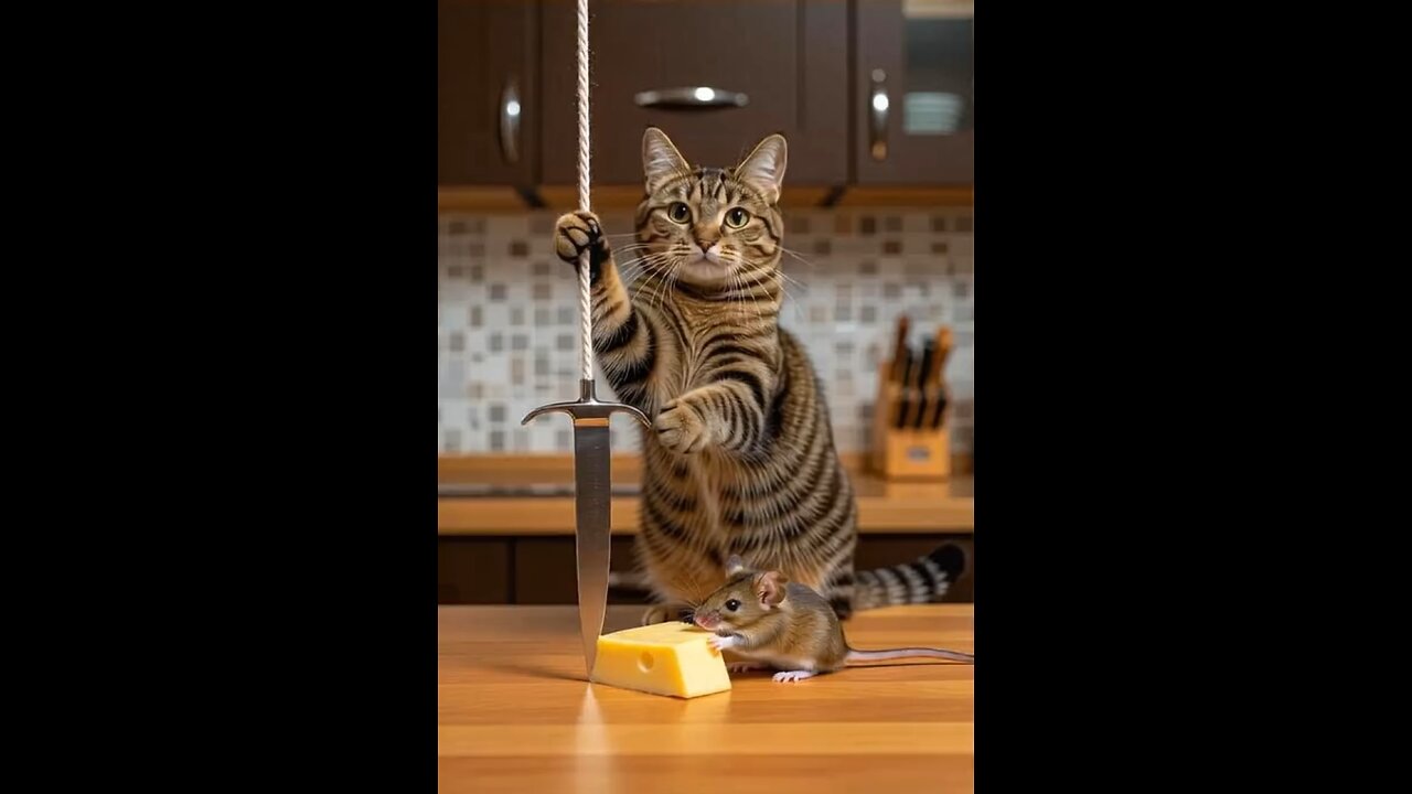 Shocking! 😱😱 The cat laid a trap for the mouse