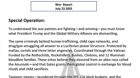 WAR REPORT - JULY 23 2025 - SPECIAL OPERATION