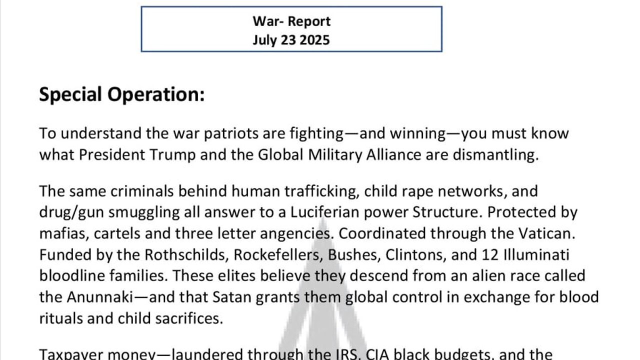WAR REPORT - JULY 23 2025 - SPECIAL OPERATION
