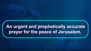 A Prophetic PRAYER for the PEACE of JERUSALEM | Pastor Terry Cooper