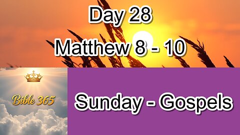 Bible 365 - Day 28: Gospels - Matthew 8-10