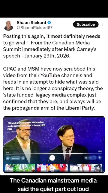 The Canadian mainstream media said the quiet part out loud - Mark Carney