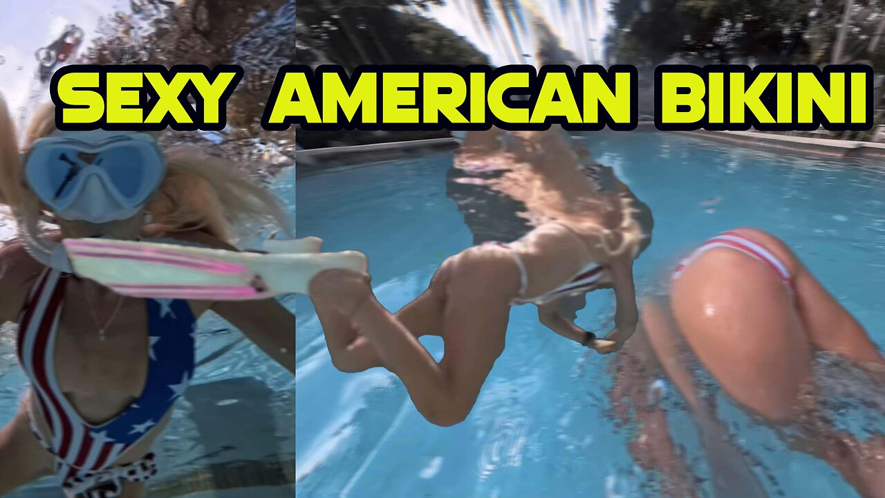 Sexy American Bikini Woman Underwater