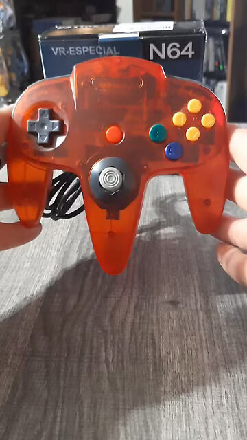 Nintendo 64 (N64) transparent red controller
