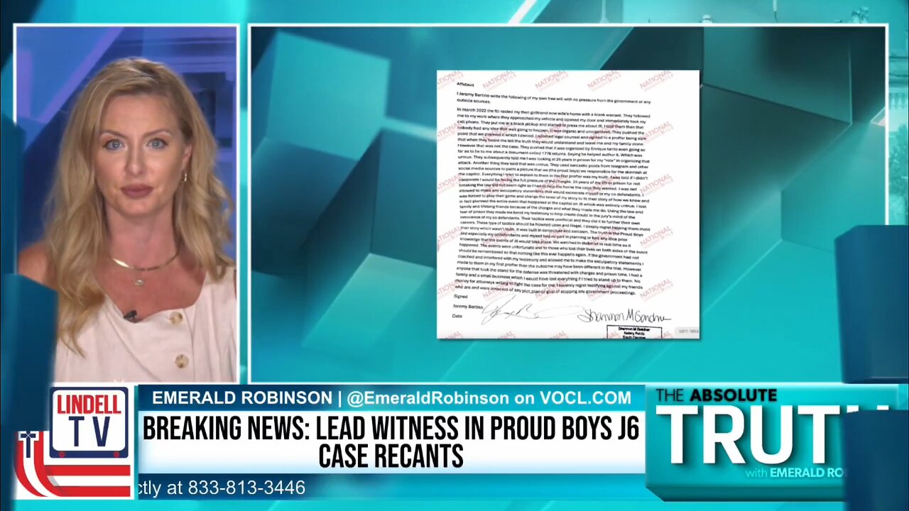 Emerald Robinson ⭐ Biden DOJ’s Star J6 Witness Recants