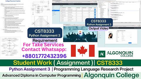Client Work (Assignment) |CST8333 Python Assignment 3 Explained | Algonquin College