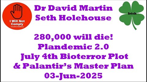 Plandemic 2.0 The July 4th Bioterror Plot & Palantir’s Master Plan w Dr David Martin 03-Jun-2025