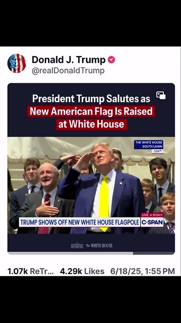 PRESIDENT TRUMP at Flag Pole Raising Ceremony 6 18 2025