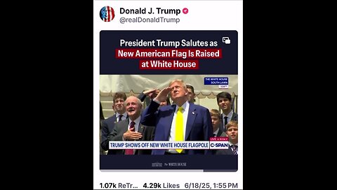 PRESIDENT TRUMP at Flag Pole Raising Ceremony 6 18 2025