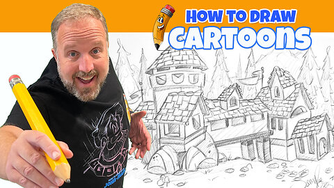 How to draw a small town cartoon