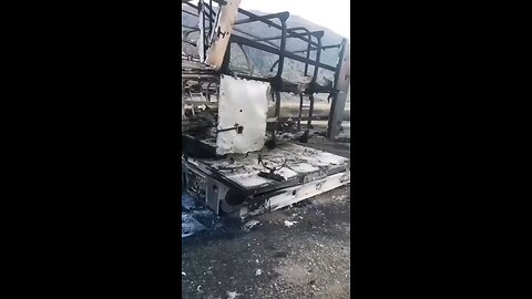 Footage from yesterday of launcher trucks destroyed by Israel near the Nazarin Dam, Kermanshah.