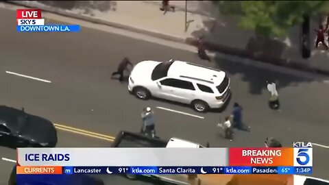 07.06.25 WATCH: Anti-ICE protester nearly run over trying to block federal SUV