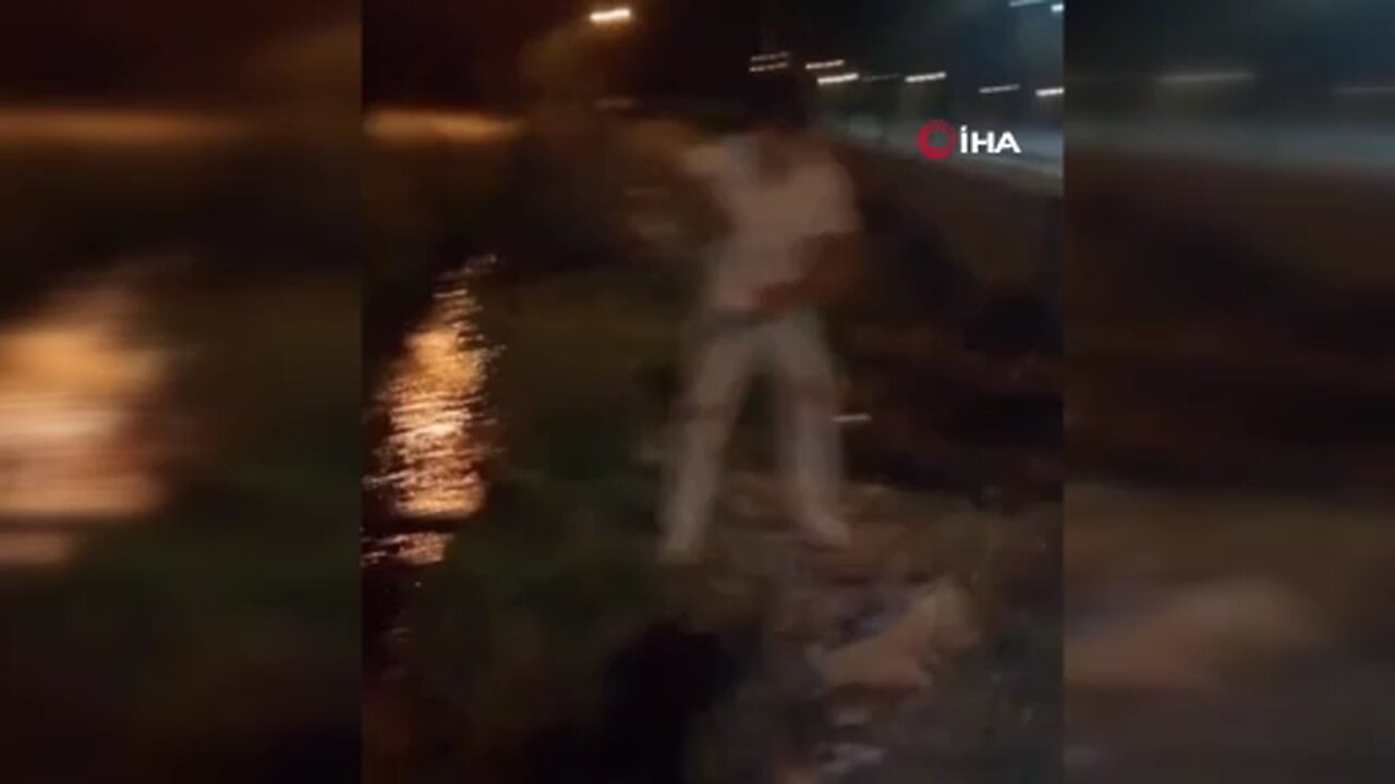 Iğdır'da yürüyüş yapan gençler, kanaldaki yaban domuzlarını kurtardı