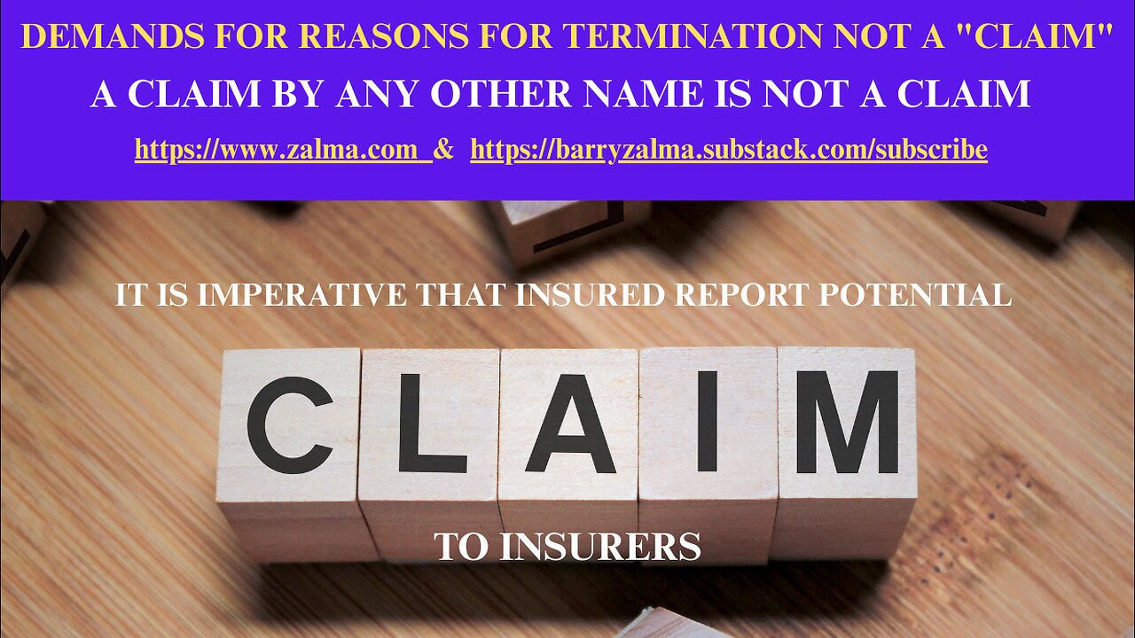 Demands for Reasons for Termination not a "Claim"