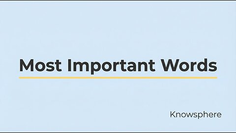 Most Important words for speaking