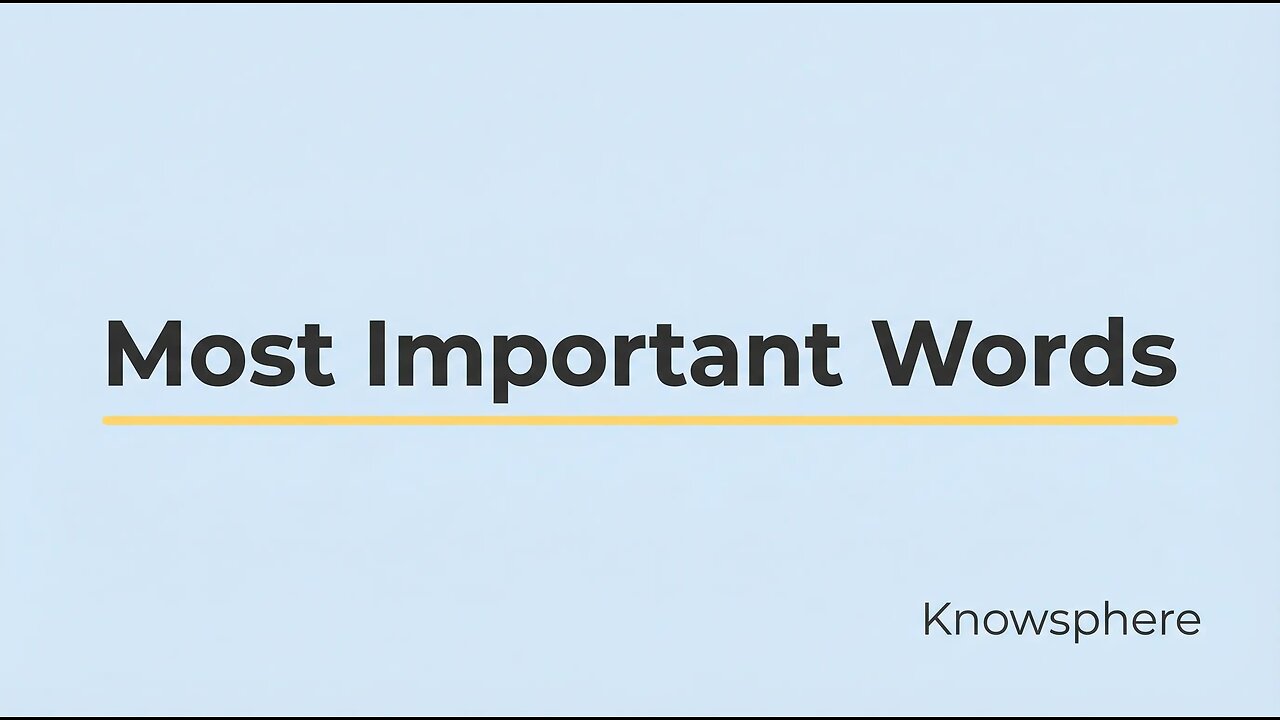 Most Important words for speaking