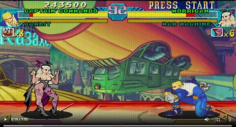 Captain Commando + Gambit vs Morrigan + War Machine
