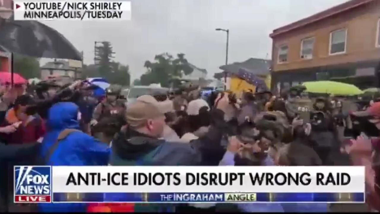 WRONG RAID - ANTI-ICE PROTESTORS' (Lots of young people in there - brainwashed. Sad.)