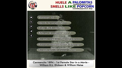 Carmencita 1894 - 1st Female Star in a Movie - William K.L. Dickson & William Heise
