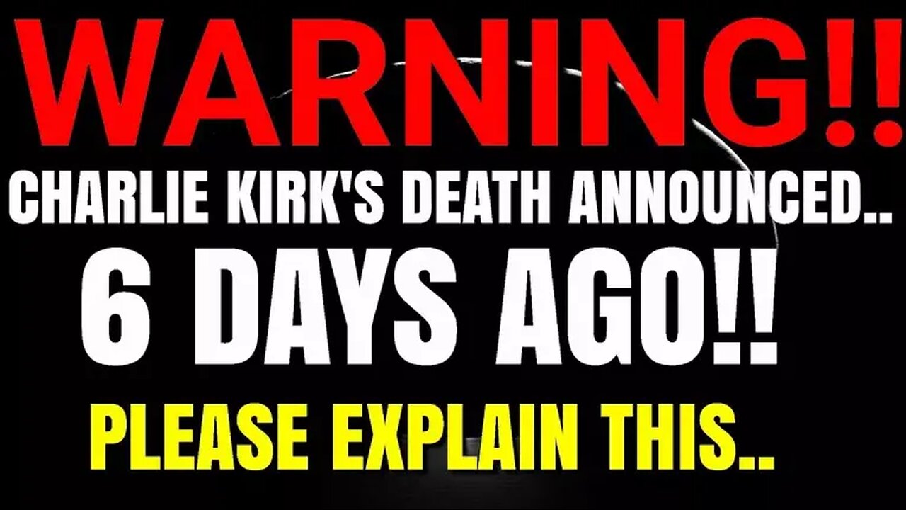 Strange Charlie Kirk Video That Demands Answers - Minutes Of Horror